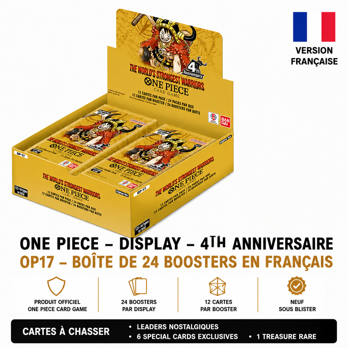 One Piece – Display – 4ème Anniversaire – OP17 – Version en francais - CARDYU
